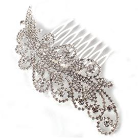 Rhinestones Leaf Casting Hair Comb