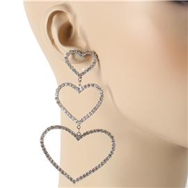 Rhinestones Heart Earring