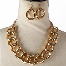 Metal Chain Necklace Set