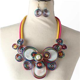 Fashion Cord Wired Necklace Set