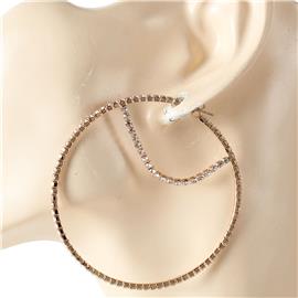 Rhinestones Chain Hoop Earring