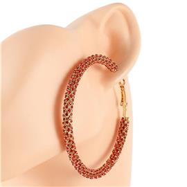 60MM Rhinestone Tube Hoop Earring