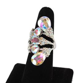 Crystal Teardrop Stretch Ring