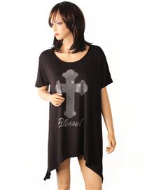 Plus Size Rhinestone T Shirt