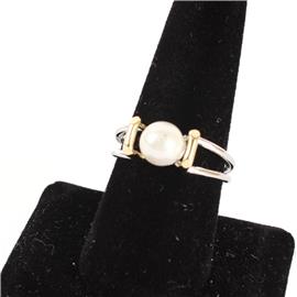 Size 7 Fashion Metal Pearl Ring