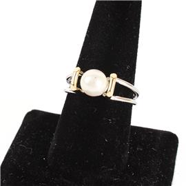 Size 10 Fashion Metal Pearl Ring