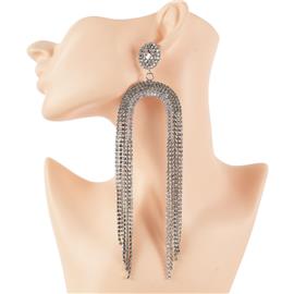 Rhinestones Long Earring