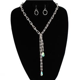 Metal Link Necklace Set