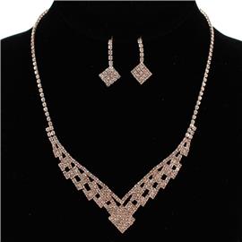 Rhinestone Necklace Set