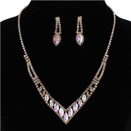 Rhinestone Necklace Set