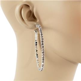 60 MM Rhinestone Hoop Earring