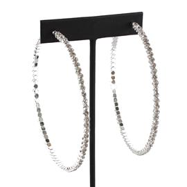 80 MM Rhinestone Hoop Earring