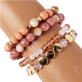 Bead Multilayereds Stretch Bracelet