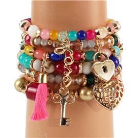 Bead Multilayereds Stretch Bracelet