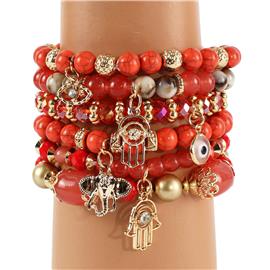 Bead Multilayereds Stretch Bracelet