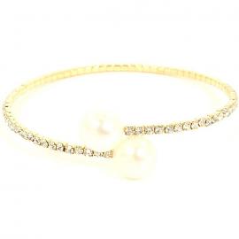 Rhinestone Pearl Bracelet