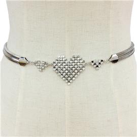 Rhinestone Heart Belt