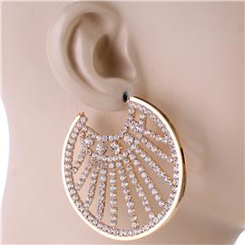 Rhinestones Hoop Lines Earring