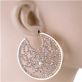 Rhinestones Flower Hoop Earring