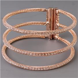 Rhinestones Mesh-Layereds Bangle Bracelet