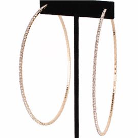 Rhinestones Hoop Earring