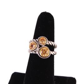 ""7" CZ 3 Stones 18KPlated Ring "