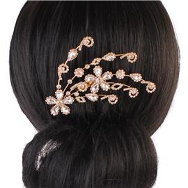 Rhinestones Flower Hair Comb