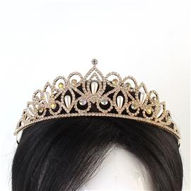 Rhinestones Pearl Leaves Tiara