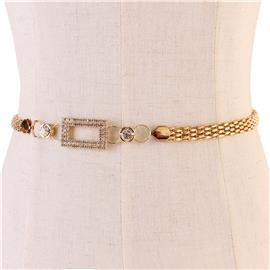 Rhinestone Oval Chain Belt