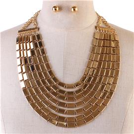 Metal Mutli-Chain Necklace Set