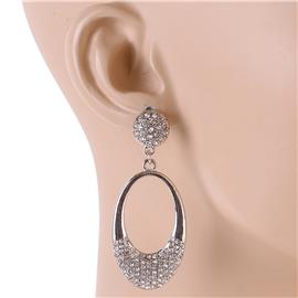 Crystal Metal Oval Earring