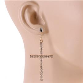 Crystal Cross Earring