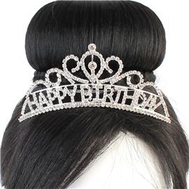 Rhinestones Happy Birthday Tiara