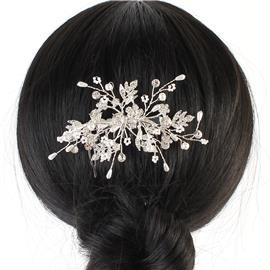 Pearl -Wired Flower Hair-Comb