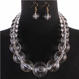 Fashion Clear Ball Necklace Set