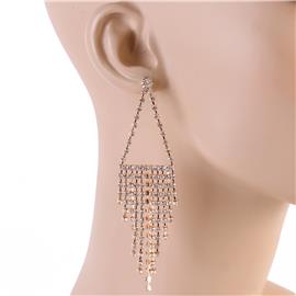 Rhinestones Fringed Earring