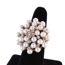 Pearl Stones Flower Ring