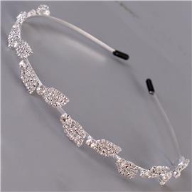 Rhinestones Casting Leaves Headband