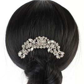 Crystal Flower Hair-Comb