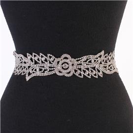 Rhinestones Flower Belt