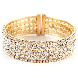 Rhinestones-Crystal Layereds Bangle Bracelet