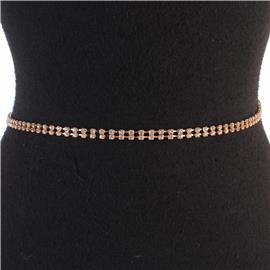 Rhinestones Two Lines Belt