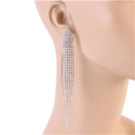 Rhinestones Tear Fringed Earring