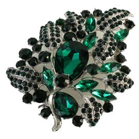 Crystal Leaves Brooch