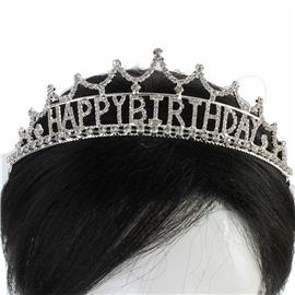 Rhinestones Happy Birthday Crown Tiara