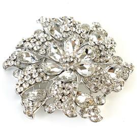 Crystal Flower Brooch