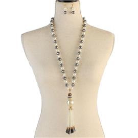 Pearl Long Necklace Set