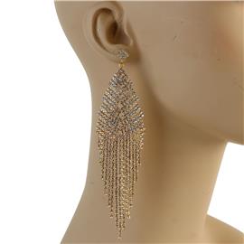 Rhinestone Long Fringed Earring