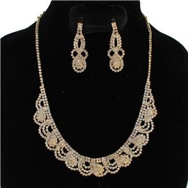 Rhinestones Casting Necklace Set