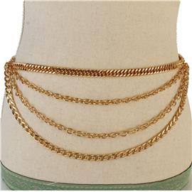 4 Layered Metal Chain Belt